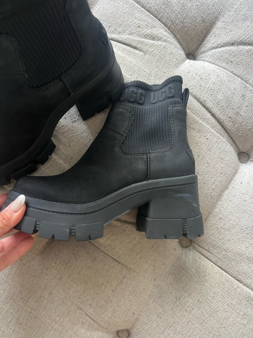 UGG Black Chunky Lug Chelsea Boot